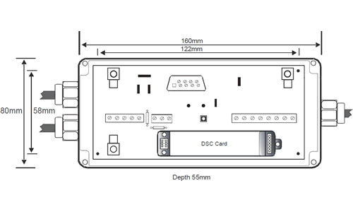 DSJ1 Strain Gauge Load Cell Digitiser Module Outline Drawing