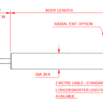 AML-E Standard LVDT Displacement Transducer AC Version Core + Extension (X&G) Outline
