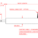 AML-E Standard LVDT Displacement Transducer DC Version Core + Extension (X&G) Outline