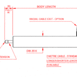 AML-E Standard LVDT Displacement Transducer DC Version Sprung-Loaded (S) Outline