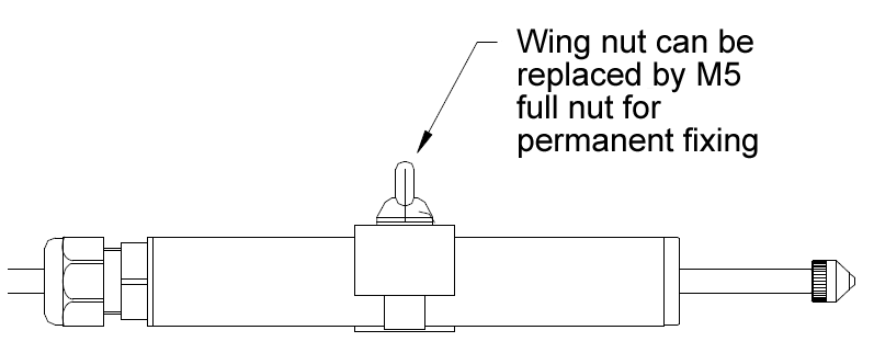 AML/SGD Strain Gauge Displacement Sensor Wing Nut Diagram