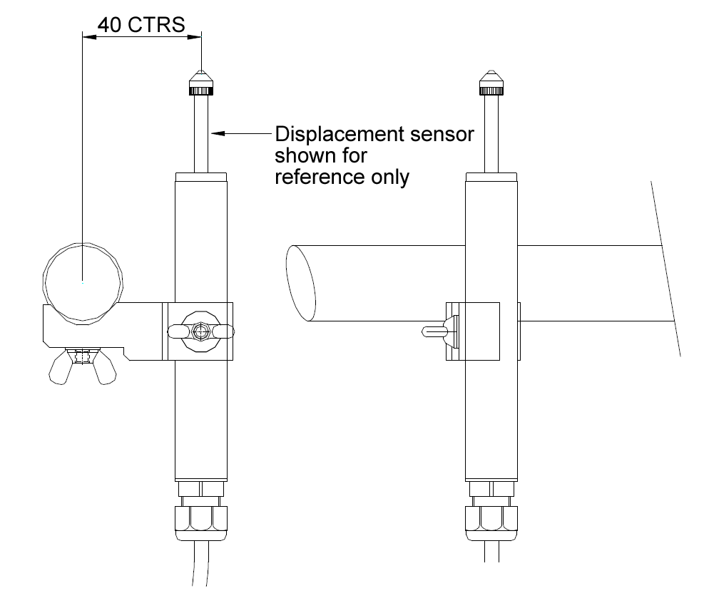 AML/SGD Strain Gauge Displacement Sensor Double End Clamps Diagram