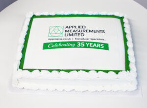 Applied Measurements celebrational 35 year anniversary cake