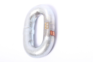 Chain link load sensor after strain gauge and temperature compensator has been glued into place