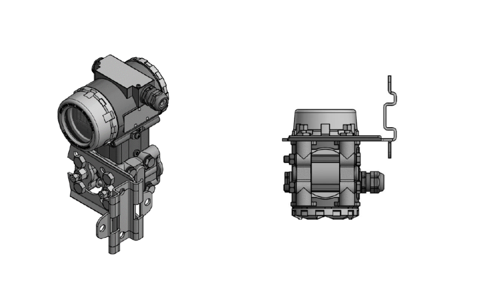 DPT200 differential pressure sensor schematic with wall mount