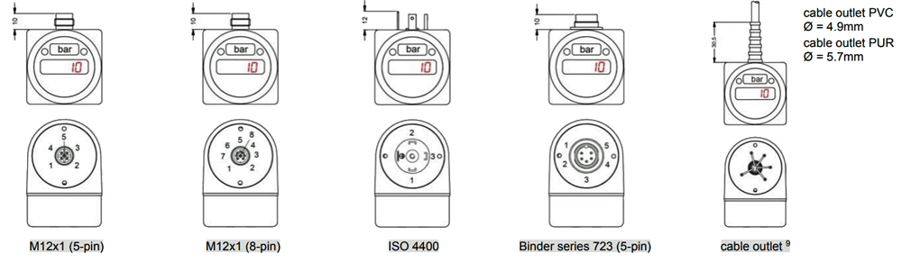 ds201 pressure meter cable outlet drawings