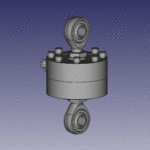 DSCC Pancake Load Cell with Base and Rod Ends 3D CAD Screenshot