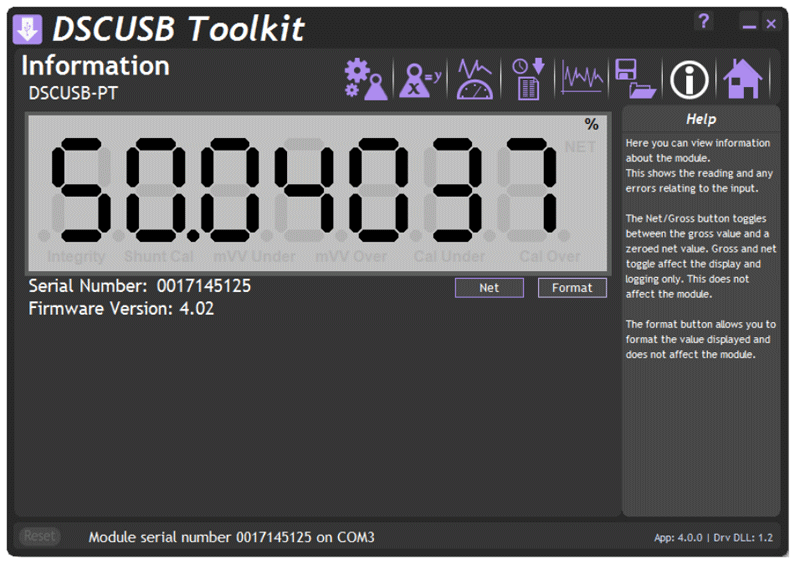 DSCUSB-PT toolkit software screenshot