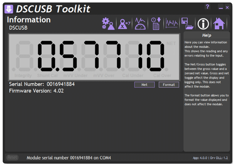 USB Load Cell Interface toolkit software