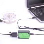 DSCUSB load cell digitiser connected to laptop and load cell (laptop and load cell NOT included)