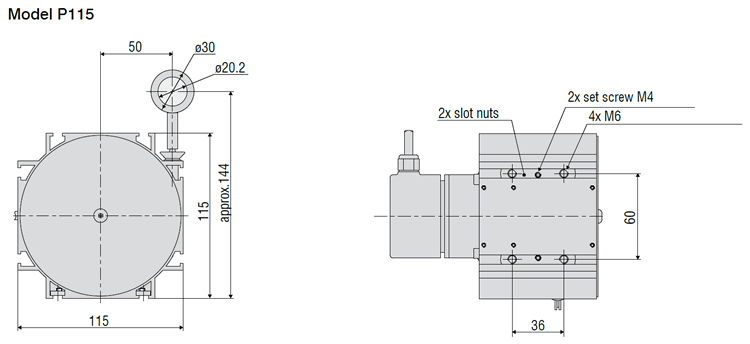 P115 Industrial Long Range Draw Wire Displacement Sensor Digital 1 Outline