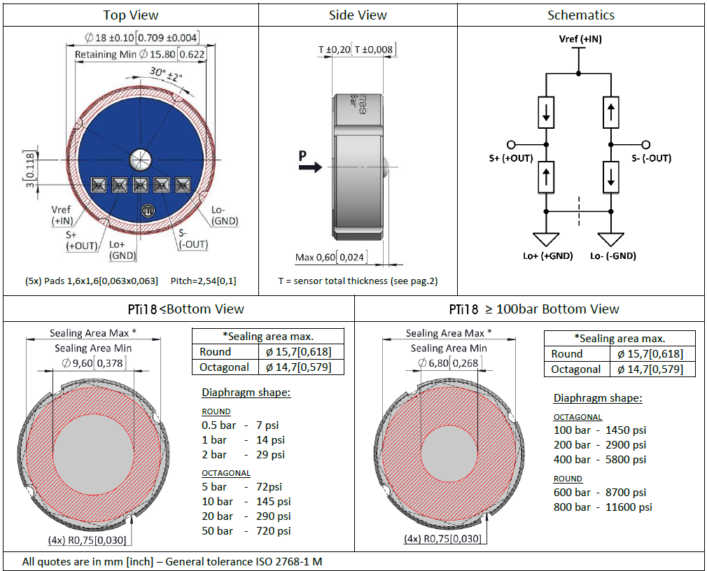PTi18 Mechanical drawings and electrical schematics