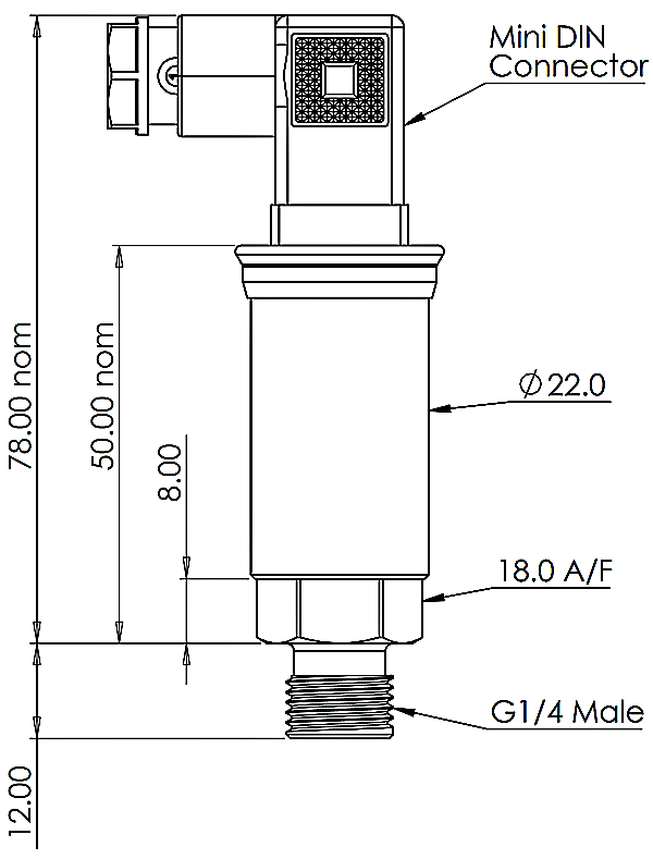Pa600P-(Mini-DIN-Plug-&-Socket)-Outline
