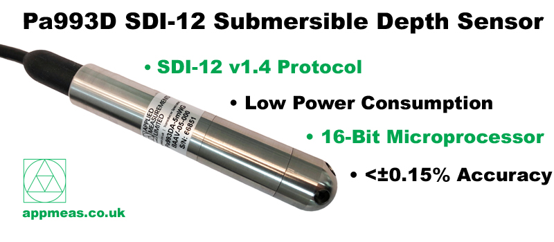 Pa993D SDI-12 submersible depth sensor