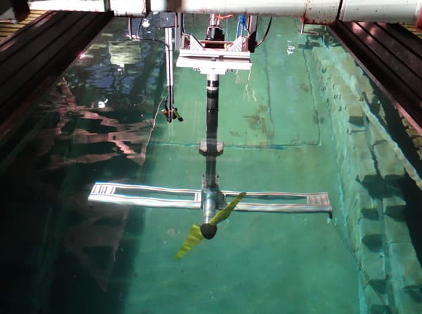 Tidal Turbine Test Rig in Wave Test Tank