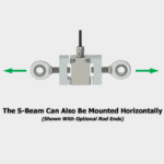 S-Beam mounted horizontally with optional rod ends