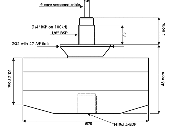 STALC3 submersible load cell outline