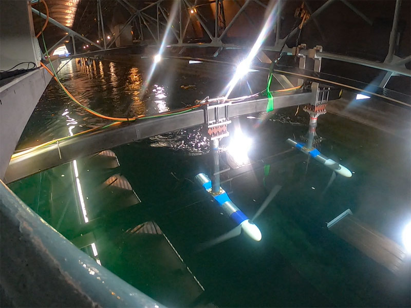 Tidal turbines used by University of Oxford of Tidal and Wind Energy Research Group