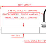 AML-IE Industrial LVDT Displacement Transducer DC Version Plain Outline